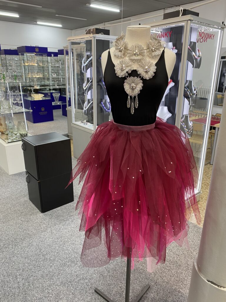Collection of costumes at the Crystal Valley showrooms from the fashion show.