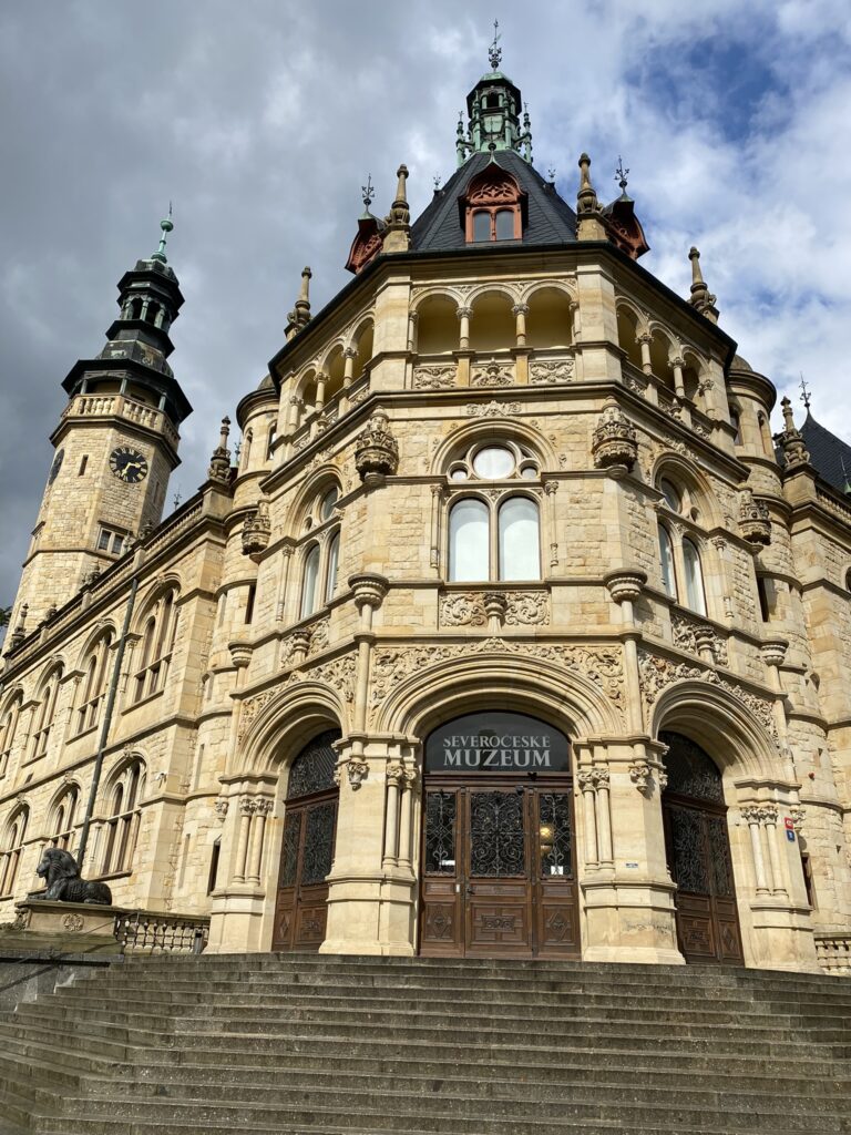 The front entrance and building of North Bohemian Museum in Liberec