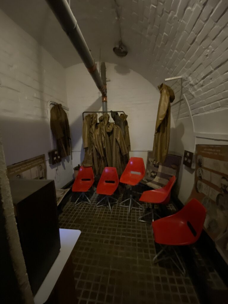 The sitting room inside the 10-Z Bunker in Brno