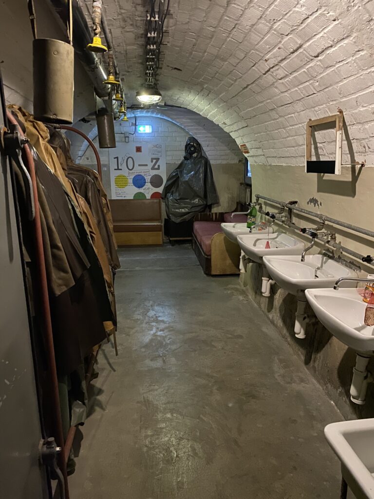 The washroom at 10-Z Bunker Brno