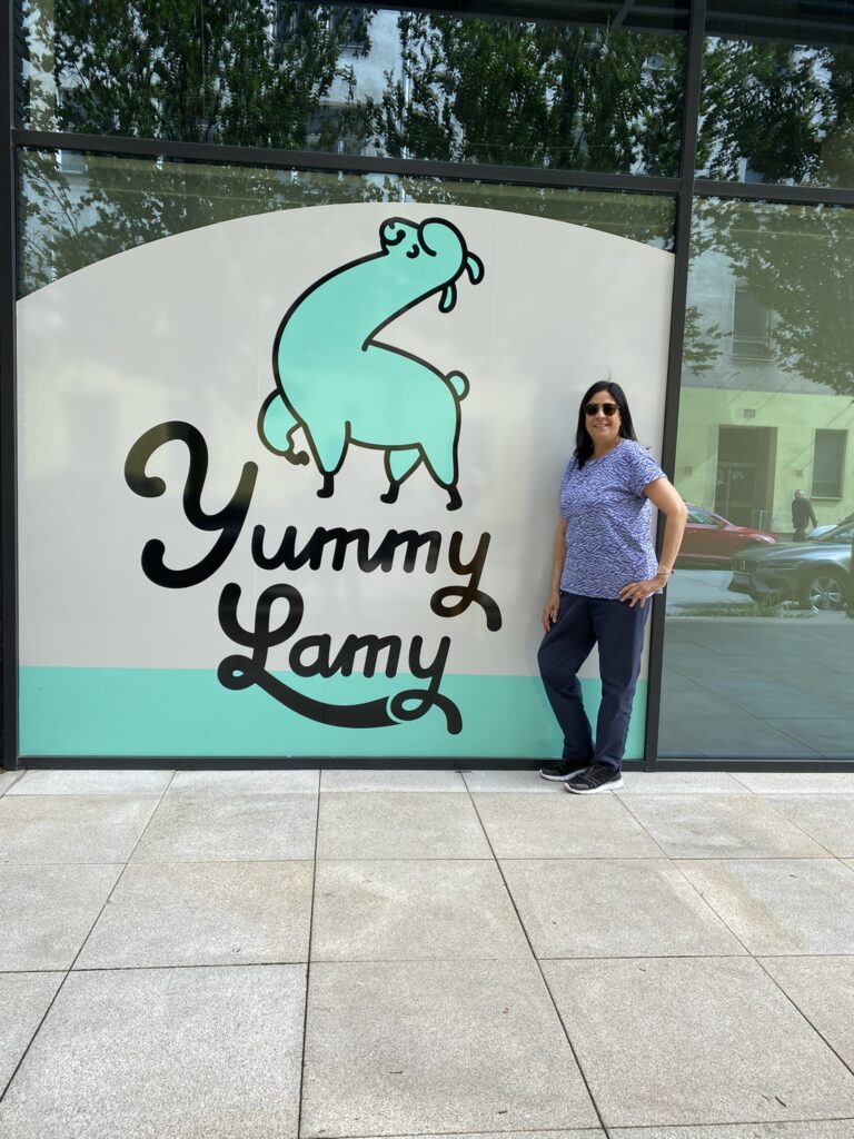 The front of Cafe Yummy Lamy in Brno Czech Republic