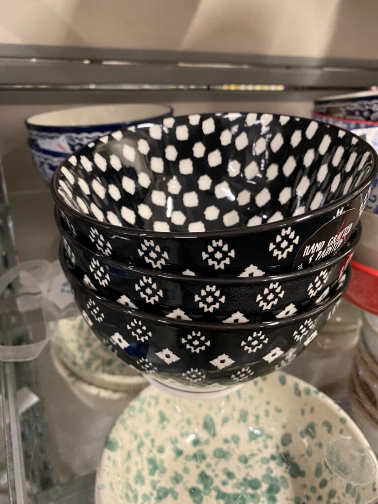 Black Moroccan painted bowls