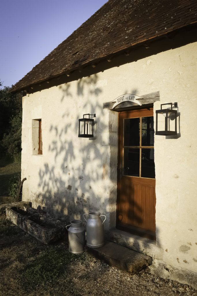 Wall lamps on garden wall