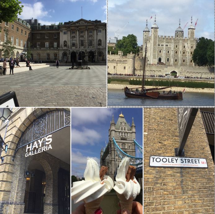 Acollage of photos of London sights , monuments and London land marks