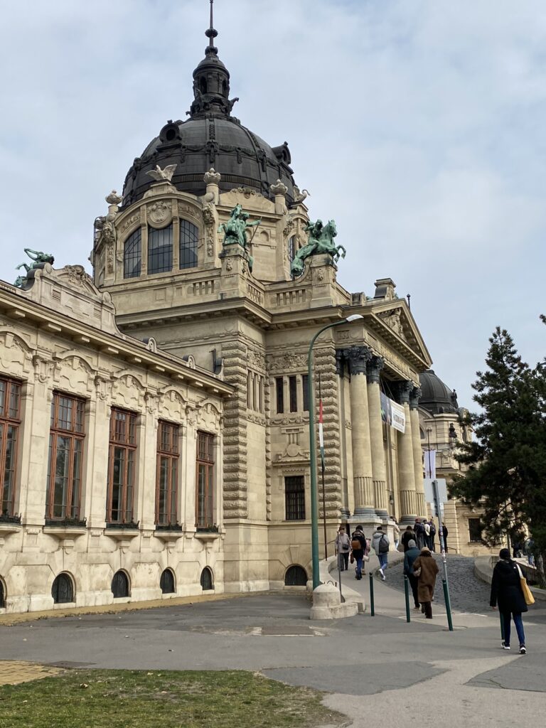 Széchenyi Medicinal Thermal Baths front entrance.