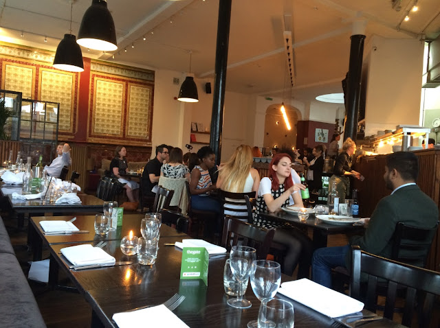 Internal decor of the Gate vegetarian London restaurant