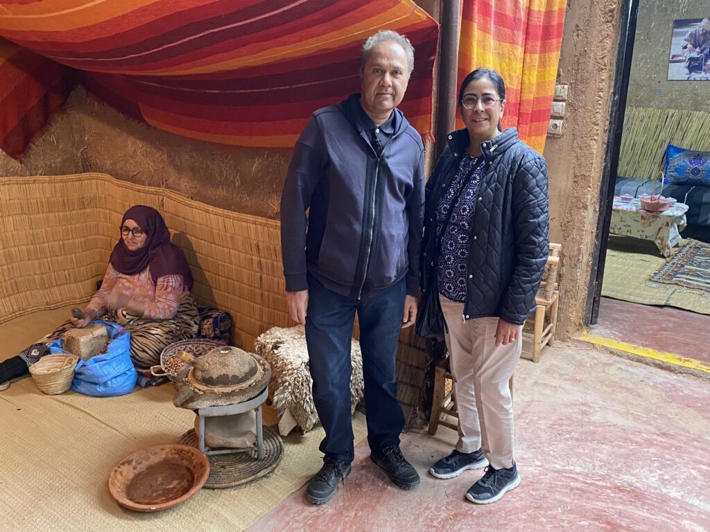 Ajay and Nayna in the Berber tent during Atlas mountain trip