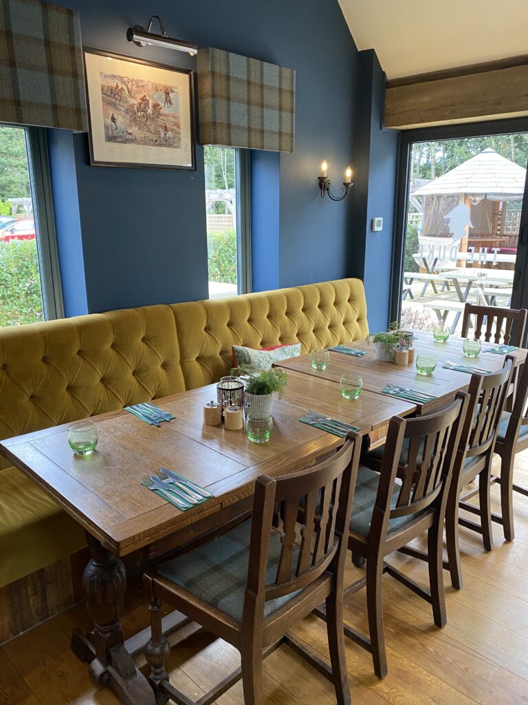 Beautiful table sitting in The Duke on the Test Inn Romsey
