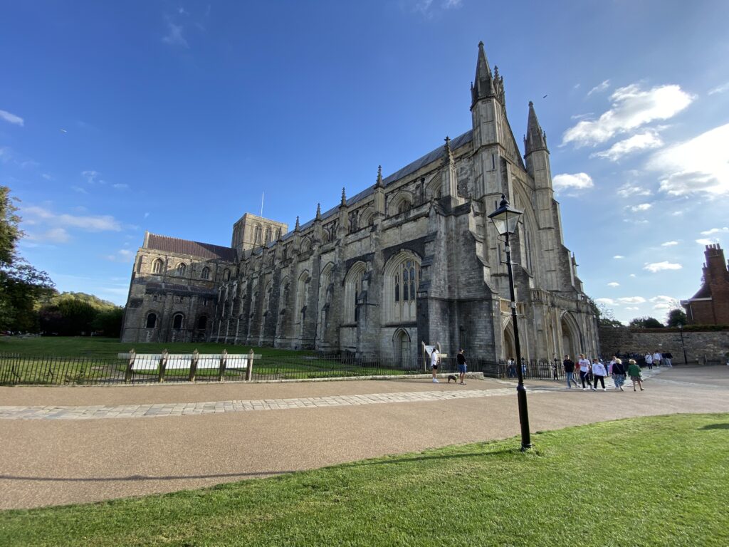 The iconic Winchester Cathedral, standing majestically tall and proud