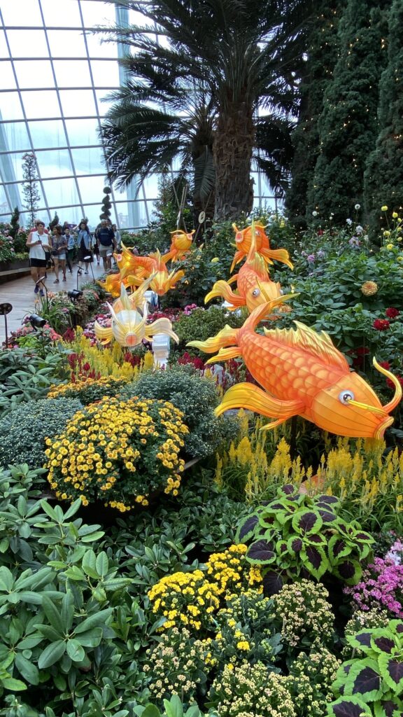 Chinese new year flower display at the flower dome at Gardens by the bay Singapore