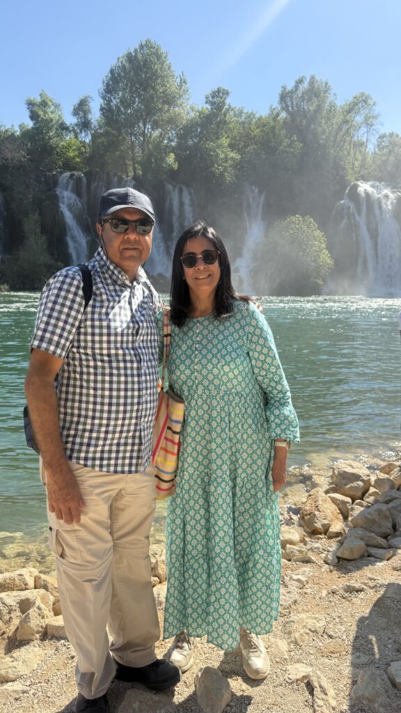 Nayn anad Ajay at Kravica Waterfalls Bosnia