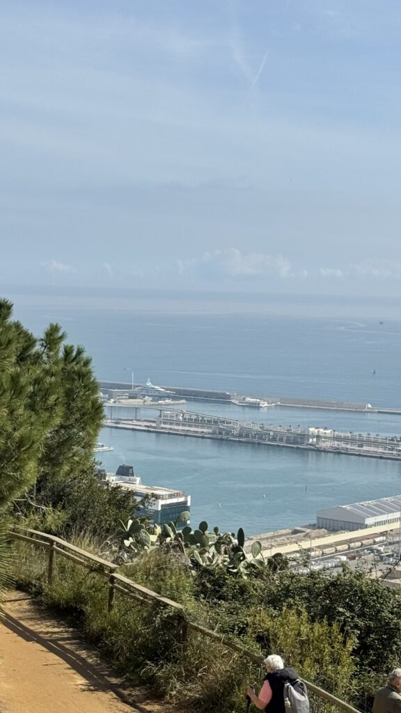 Views of the port from the top of the hill at Montjuïc Castle Barcelona